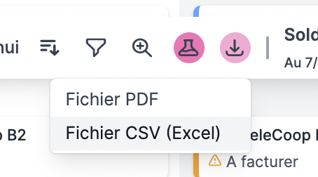 Gestion de trésorerie, export fichier csv - ALTICASH